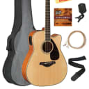 Yamaha FGX820C Solid Top Folk Acoustic-Electric Guitar - Natural w/ Gig Bag