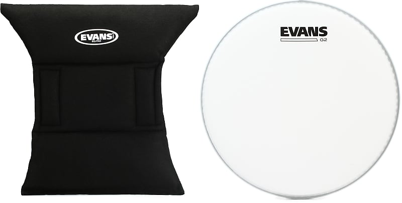 Evans EQ Pad Bass Drum Muffler  Bundle with Evans G2 Coated Drumhead - 10 inch image 1
