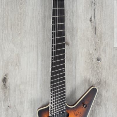 Dean ML Select 8-String Multiscale Guitar, Satin Natural Black Burst, Kahler Tremolo image 4