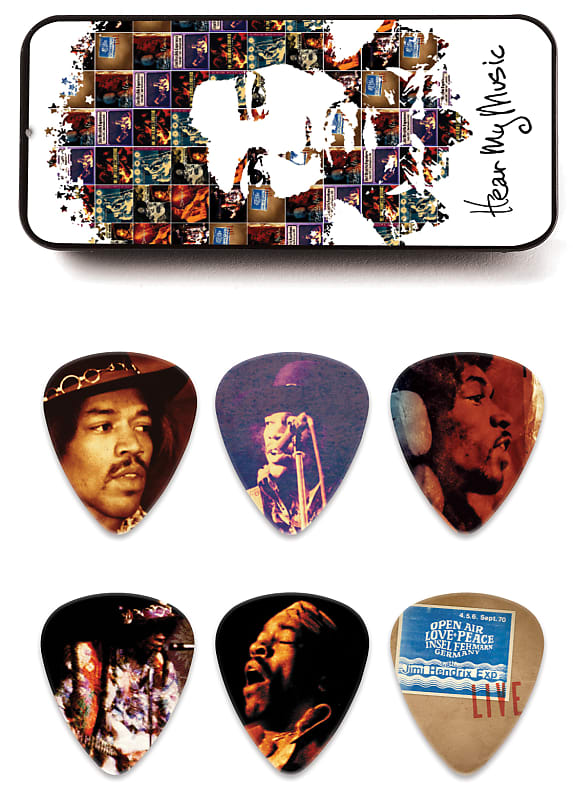 Dunlop JH-PT07M Jimi Hendrix Hear My Music Pick Tin - Medium image 1