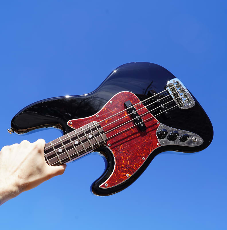 G&L USA JB - Jet Black Left Handed 4-String Electric Bass Guitar w/ Black Tolex Case (2023) image 1