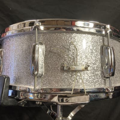 Slingerland - 14x5.5" Hollywood Ace Model Snare Drum, Refinished 1955-1959 - Sparkling Silver Pearl image 10