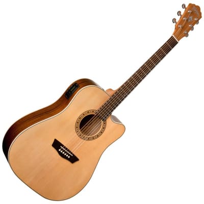 Washburn WD7SCE Harvest Series Solid Sitka Spruce Mahogany Cutaway 6-String Acoustic-Electric Guitar image 2