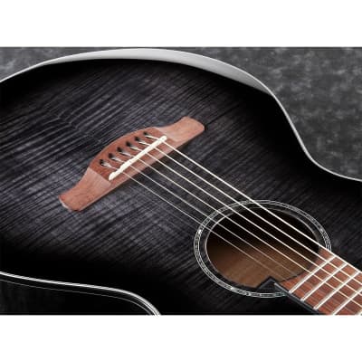 Ibanez AEWC400 Acoustic-Electric Guitar (Transparent Black Sunburst) image 8