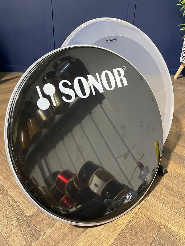 Sonor by Remo Bass 20" Drum Heads (Pair) / Black & Clear #NV11 image 1