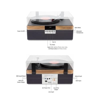 Plus Audio: The +Record Player Turntable + Integrated Audio System w/ Bluetooth - Special White Edition (Open Box Special) image 4