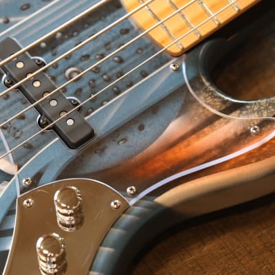 Sandberg California II Passive 4-String Bass Blue Industrial Design + OGB image 6