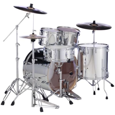Pearl EX725SC Export Drum Set, 5-Piece, Mirror Chrome image 1