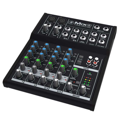 Mackie Mix8 8-Channel Mixer with 10FT Green XLR Cables