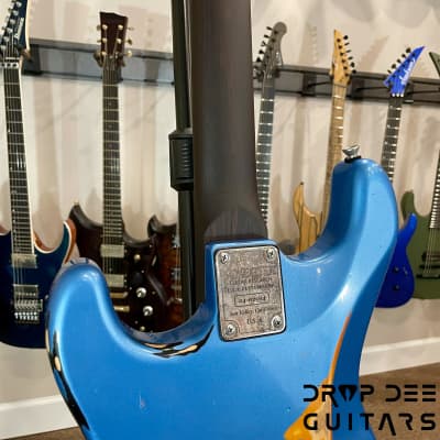 Schecter USA Custom Shop Nick Johnston Traditional Electric Guitar w/ Case-Lake Placid Blue over 3-Tone Sunburst (Heavy Relic) image 16