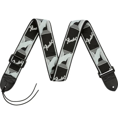 Mouse over image to zoom  Fender-Logo-Monogrammed-Guitar-Strap-Heavy-Grey-Vinyl-Back-80s Fender-Log