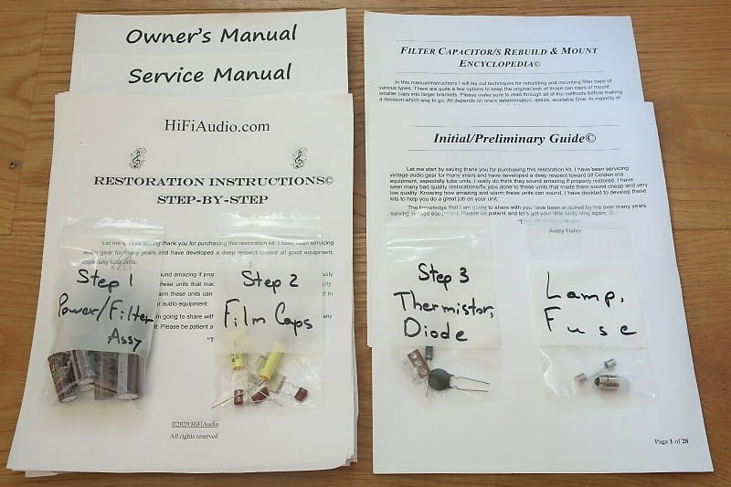 Stromberg Carlson AU-42 restoration kit filter capacitor repair rebuild fix  			