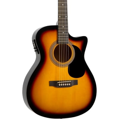 Rogue RA-090 Concert Cutaway Acoustic-Electric Guitar Regular