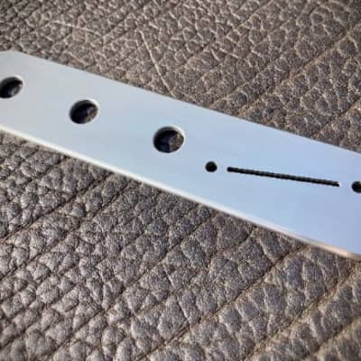 Van Dyke-Harms Telecaster Control Plate, 3-Knob, Angled Switch, Stainless Steel 2023 - Stainless Steel image 1