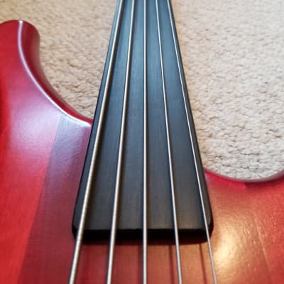 Warwick Fortress One 5 string fretless bass 1994 Burgundy Red Transparent image 12