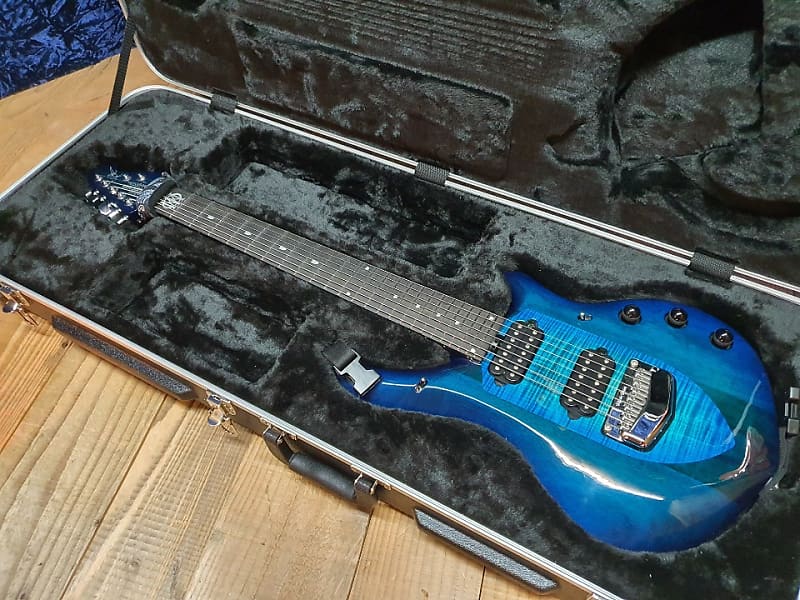 2019 Music Man Majesty 7 Blue Honu John Petrucci Signature Electric Guitar image 1