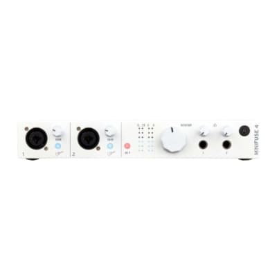 Arturia MiniFuse 4 Portable Audio/MIDI USB Recording Interface with Type-C Connectivity for Music Production (4 Inputs/Outputs, White) image 1