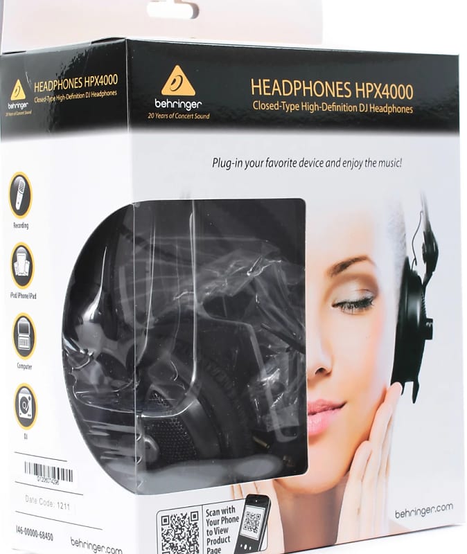 Behringer - HPX4000 - Closed-Back High-Definition DJ Style Headphones -  Black