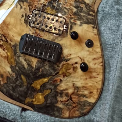 ESP Custom Shop M-II 7 NT Buckeye Burl Experimental Series 7-String Mint image 12