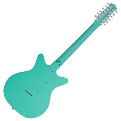 Danelectro 59 Vintage 12 String Electric Guitar Dark Aqua w/ stand and cleaning cloth image 4