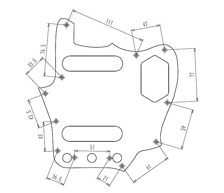 Montreux Torlam 66 Jaguar Pickguard Orange 4 Ply 10 Holes from