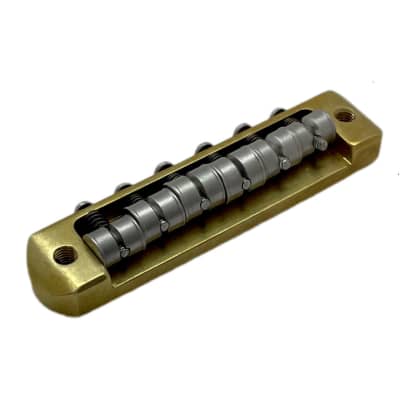 Bensonite Jazzmaster Bridge - Tumbled Brass for sale