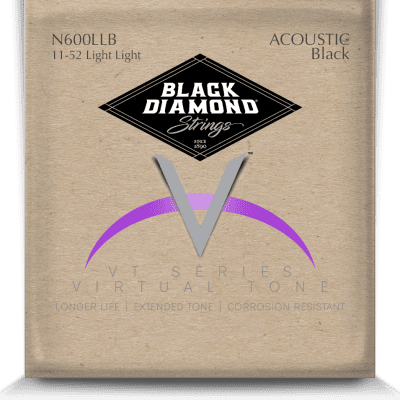 Black Diamond Guitar Strings Acoustic Light Light Black Coated 11-52 for sale