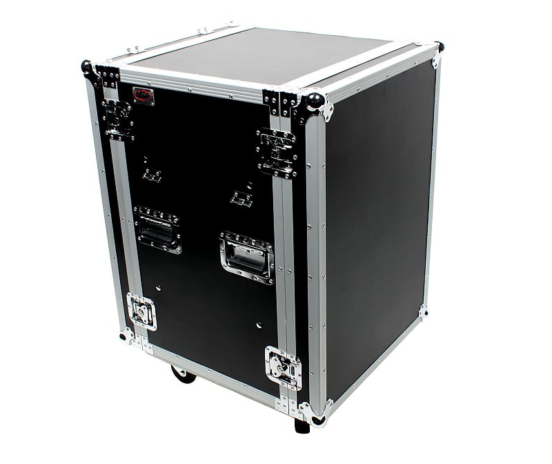 OSP SC16U-20SL 16 Space ATA Amp Rack w/Casters and Attached Utility Table image 1