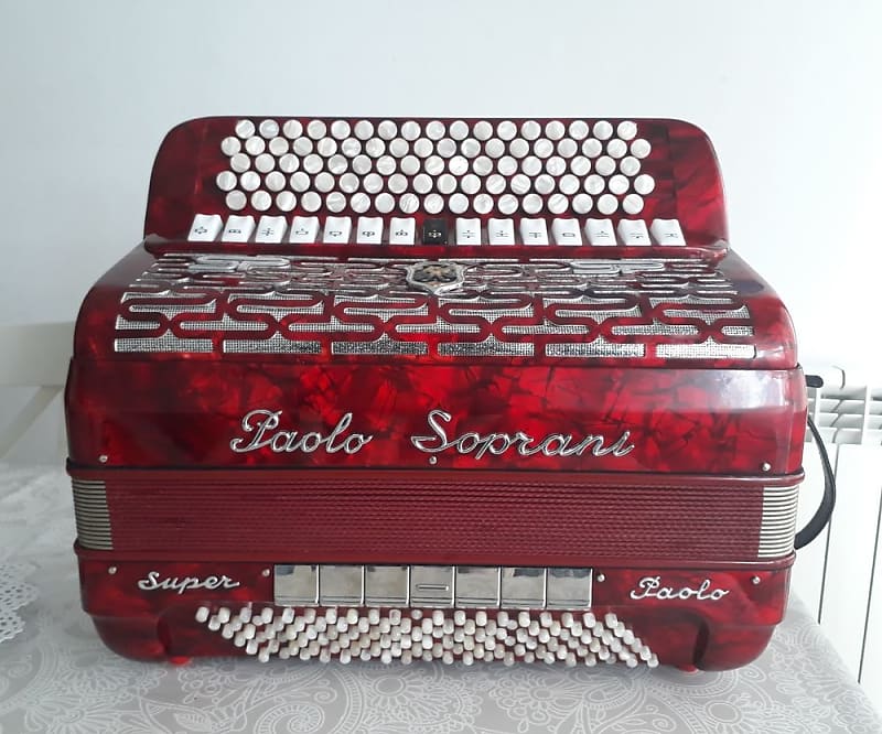 ACCORDION ACORDEON PAOLO SOPRANI SUPER CASSOTTO 120 BAS Reverb
