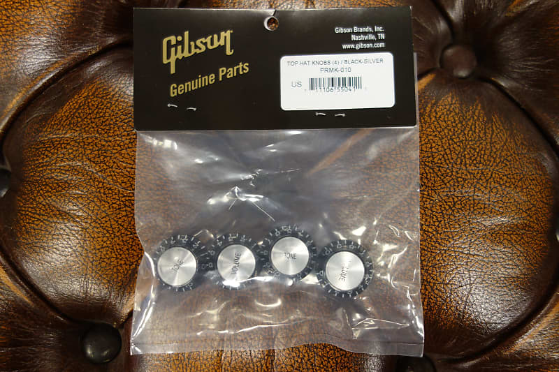 Gibson PRMK-010 Top Hat Knobs w/ Silver Metal Insert (Black) (4 pcs.) image 1
