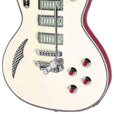 Eastwood Bill Nelson Astroluxe Cadet DLX D Vintage Cream and Fiesta Red image 1