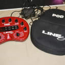Line 6 POD v1 Guitar Multi-Effects Processor Preamp Amp Modeler with Case + Power Supply Red