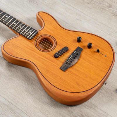 Fender American Acoustasonic Mahogany Telecaster Guitar, Ebony Board, Natural image 1