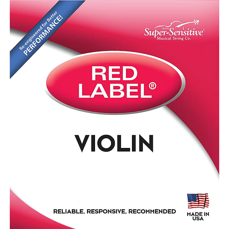 Super Sensitive Red Label Violin Strings - 3/4 Size image 1
