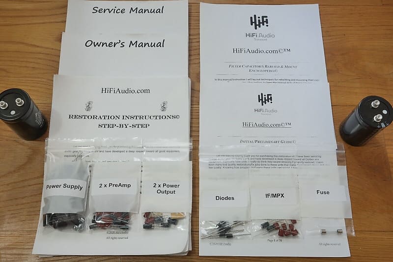 McIntosh MAC-1700 restoration kit filter capacitor repair rebuild fix