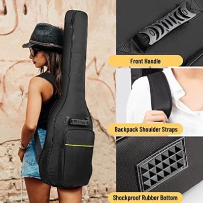 Electric Guitar Bag Gig 6mm Padding Backpack Padded Soft Case Black image 3