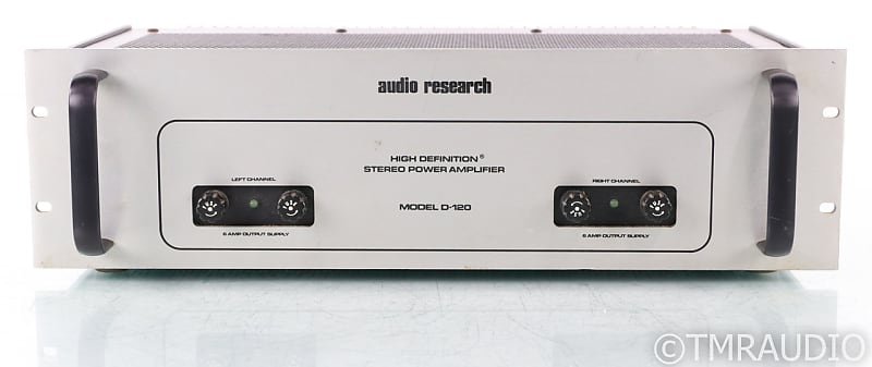 Audio Research D-120 Vintage Stereo Power Amplifier; D120; Silver; 19" Faceplate image 1
