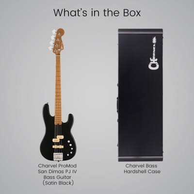 Charvel ProMod San Dimas PJ IV 4-String Bass Guitar (Satin Black) - Professional-grade Electric Bass with Precision-Jazz Pickup Configuration Bundle with Charvel Hardshell Case image 5
