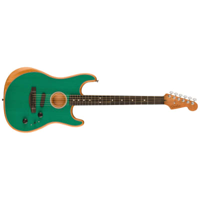 Limited Edition American Acoustasonic Stratocaster Aqua Teal Fender image 8
