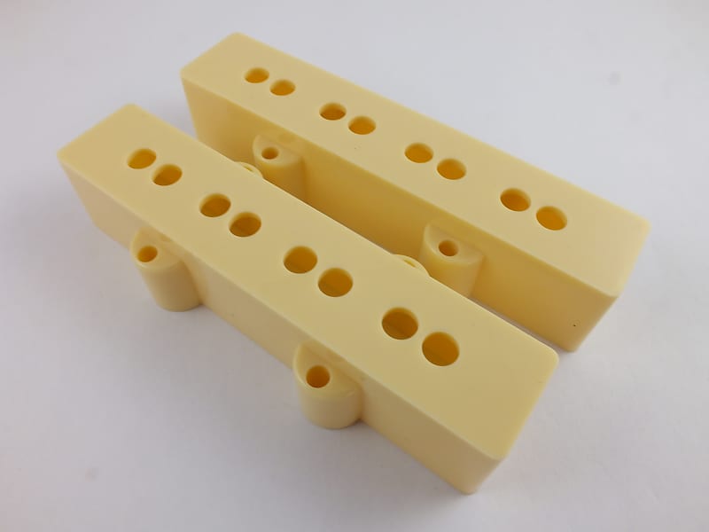 JAZZ BASS PICKUP COVERS Neck & Bridge in CREAM fits Reverb Australia