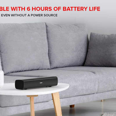 Creative Stage Air Portable and Compact Under-monitor USB-Powered Soundbar for Computer, with Dual-Driver and Passive Radiator for Big Bass, Bluetooth and AUX-in, USB MP3, 6 Hours of Battery Life image 5