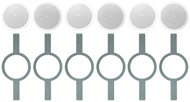 6 JBL CONTROL 26CT 6.5&quot; 70v Commercial Ceiling Speakers+Pre Construction Bracket  			