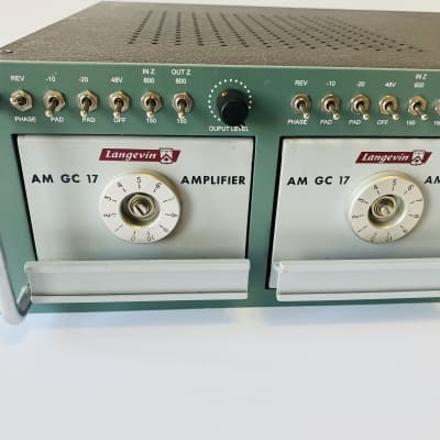 Pair of Langevin AM GC 17 mic pre amps racked by steve firlotte of inward connections image 2