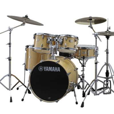 Yamaha SBP0F50 10x7 and 12x8 Rack Toms, 14x13 Floor Tom, and 20x17 Bass Drum - NATURAL WOOD