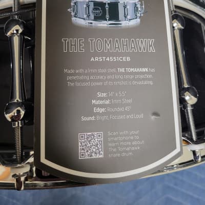 Mapex ARST4551CEB Armory Tomahawk 14x5.5" Steel Snare Drum 2010s - Black Chrome image 6