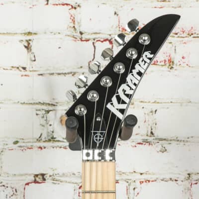 USED Kramer Tracii Guns Gunstar Voyager Outfit Electric Guitar - Black Metallic and Silver Ghost Flames image 5