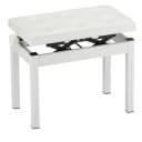 Korg PC-770 Height Adjustable Piano Bench with Wide Seating Surface, White