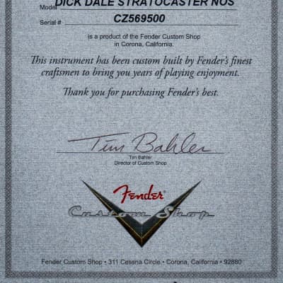 Fender Custom Shop Dick Dale Signature Stratocaster NOS - Chartreuse Sparkle image 22
