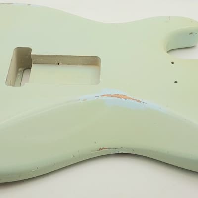 4lbs BloomDoom Nitro Lacquer Aged Relic Sonic Blue HSS S-Style Vintage Custom Guitar Body image 14