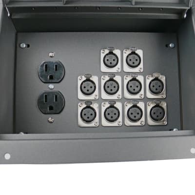 Elite Core FBL10+AC Recessed Stage Floor Box w/10 XLR-F + Duplex AC Power Outlet image 5